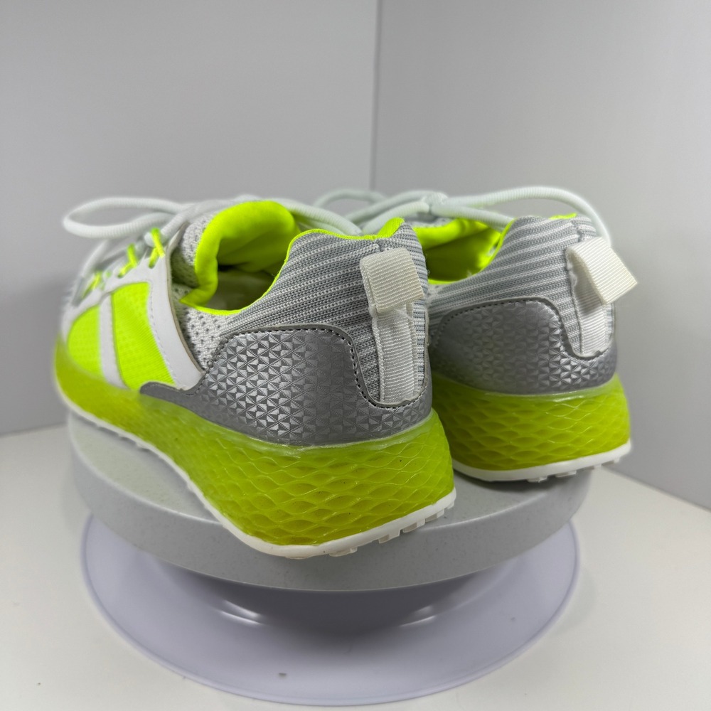 Neon Yellow Gray Running Sneakers Women's Athletic Shoes US 7.5 - Picture 6 of 10